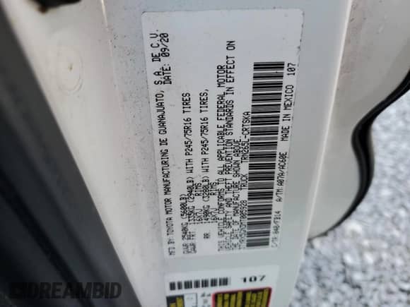 2021 Toyota Tacoma SR с VIN 3TYRX5GN3MT005928, выставлен на аукционе Copart как лот 55757665 с пробегом 139 272 миль миль и Списание • Salvage title. История ставок и продаж доступна на DreamBid. Изображение 12.