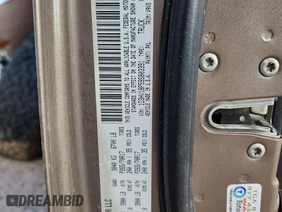 2009 Dodge 1500 SLT с VIN 1D3HV18P59S803391, выставлен на аукционе Copart как лот 87108315 с пробегом 259 148 миль миль и Списание • Salvage title. История ставок и продаж доступна на DreamBid. Изображение 12.