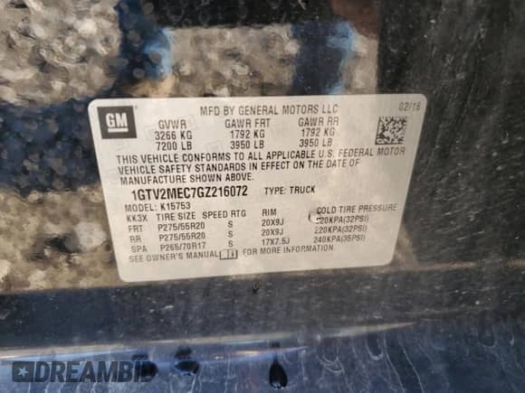 2016 GMC Sierra 1500 SLE с VIN 1GTV2MEC7GZ216072, выставлен на аукционе Copart как лот 80339235 с пробегом 150 360 миль миль и Чистый • Clean title. История ставок и продаж доступна на DreamBid. Изображение 12.