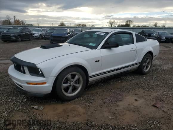 2005 Ford Mustang Deluxe z VIN 1ZVFT80N955112878, wystawiony jako Copart lot #87415465 z przebiegiem 128 461 mil mil oraz Szkoda całkowita • Salvage title. Historia ofert i sprzedaży dostępna na DreamBid. Obrazek 1.
