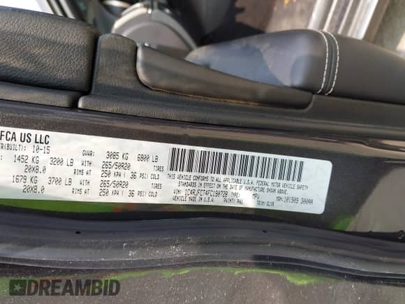 2015 Jeep Grand Cherokee Overland с VIN 1C4RJFCT4FC190728, выставлен на аукционе IAAI как лот 42383330 с пробегом Не указан миль и . История ставок и продаж доступна на DreamBid. Изображение 9.