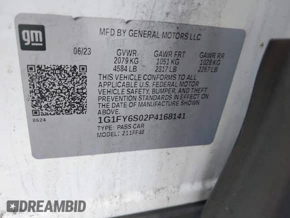 2023 Chevrolet Bolt EUV LT с VIN 1G1FY6S02P4168141, выставлен на аукционе IAAI как лот 43257705 с пробегом 73 611 миль миль и . История ставок и продаж доступна на DreamBid. Изображение 9.