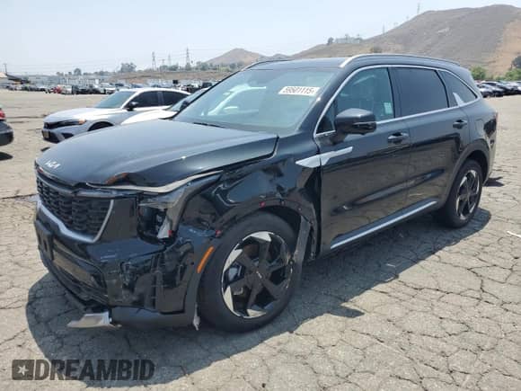 2025 Kia Sorento SX Prestige with VIN KNDRMDJH6S5305676, listed as a Copart auction lot 59501115 with 9,227 mi miles and Salvage title. Bid and sale history available at DreamBid. Image 1.