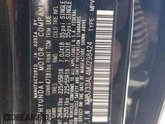 2021 Hyundai Tucson SEL с VIN KM8J33AL4MU298424, выставлен на аукционе Copart как лот 69143535 с пробегом 40 515 миль миль и Списание • Salvage title. История ставок и продаж доступна на DreamBid. Изображение 14.