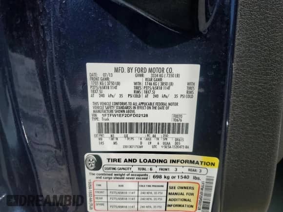 2013 Ford F-150 XLT с VIN 1FTFW1EF2DFD02128, выставлен на аукционе Copart как лот 56557915 с пробегом 156 422 миль миль и Списание • Salvage title. История ставок и продаж доступна на DreamBid. Изображение 12.