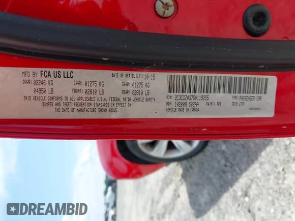 2016 Dodge Challenger SXT Plus with VIN 2C3CDZAG7GH119255, listed as a IAAI auction lot 42758632 with 187,443 mi miles and . Bid and sale history available at DreamBid. Image 9.