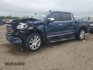 2023 Chevrolet Silverado 1500 High Country with VIN 1GCUDJE82PZ241915, listed as a Copart auction lot 65246765 with 61,743 mi miles and Salvage title. Bid and sale history available at DreamBid. Image 1.