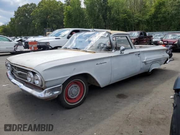 1960 Chevrolet El Camino с VIN 01180B145249, выставлен на аукционе Copart как лот 70836705 с пробегом 24 044 миль миль и Списание • Salvage title. История ставок и продаж доступна на DreamBid. Изображение 1.