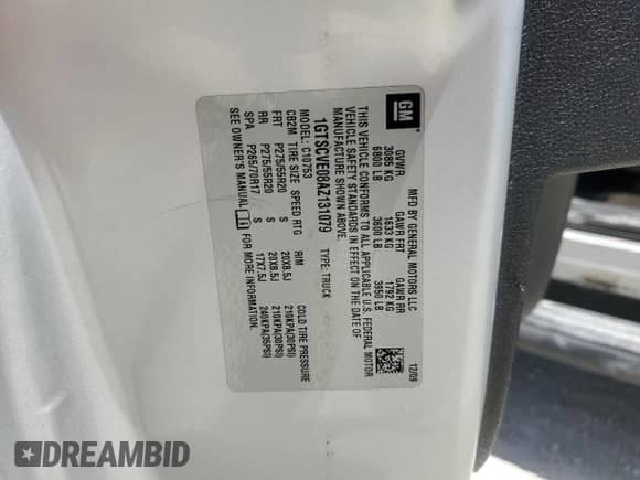 2010 GMC Sierra 1500 SLE z VIN 1GTSCVE08AZ131079, wystawiony jako Copart lot #61033675 z przebiegiem 193 451 mil mil oraz Szkoda całkowita • Salvage title. Historia ofert i sprzedaży dostępna na DreamBid. Obrazek 12.