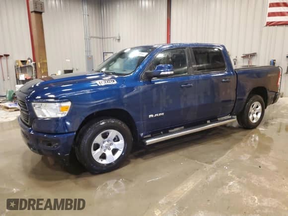 2021 Ram 1500 Big Horn with VIN 1C6SRFFTXMN732428, listed as a Copart auction lot 70651225 with 73,415 mi miles and Clean title. Bid and sale history available at DreamBid. Image 1.