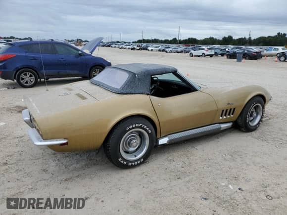 1969 Chevrolet Corvette с VIN 194679S706745, выставлен на аукционе Copart как лот 74731214 с пробегом 46 994 миль миль и Списание • Salvage title. История ставок и продаж доступна на DreamBid. Изображение 3.