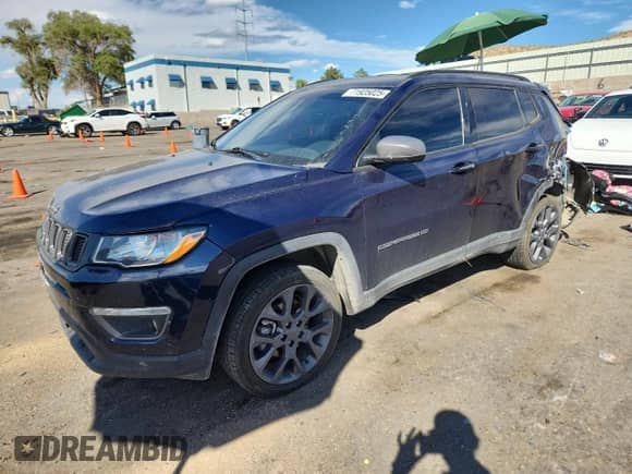 2021 Jeep Compass 80th Anniversary with VIN 3C4NJDEB0MT589497, listed as a Copart auction lot 71925025 with 93,232 mi miles and Salvage title. Bid and sale history available at DreamBid. Image 1.