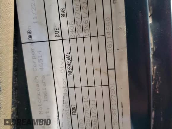 1994 Chevrolet Chevy Van z VIN 1GBEG25K3RF127301, wystawiony jako Copart lot #37240394 z przebiegiem 128 576 mil mil oraz Nie do naprawy • Non repairable. Historia ofert i sprzedaży dostępna na DreamBid. Obrazek 13.
