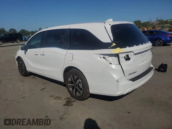 2025 Honda Odyssey EX-L z VIN 5FNRL6H66SB049380, wystawiony jako Copart lot #72038615 z przebiegiem 4 831 mil mil oraz Szkoda całkowita • Salvage title. Historia ofert i sprzedaży dostępna na DreamBid. Obrazek 2.
