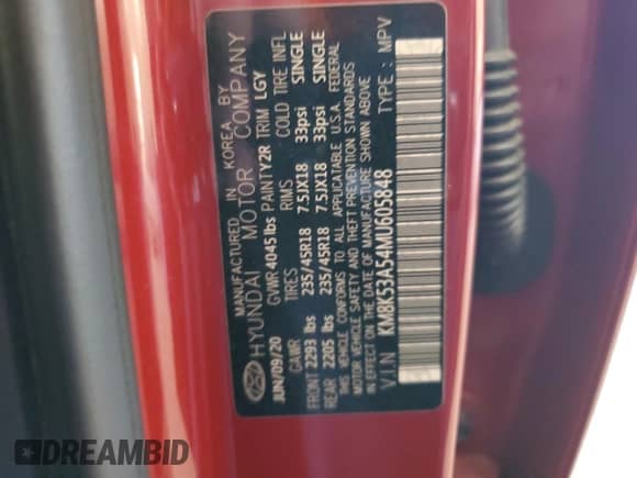 2021 Hyundai Kona Ultimate with VIN KM8K53A54MU605848, listed as a Copart auction lot 70710965 with 54,654 mi miles and Salvage title. Bid and sale history available at DreamBid. Image 14.