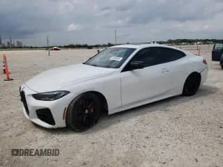 2023 BMW 4 Series M440i с VIN WBA83AP03PCM30908, выставлен на аукционе Copart как лот 53556505 с пробегом 14 449 миль миль и Списание • Salvage title. История ставок и продаж доступна на DreamBid. Изображение 1.