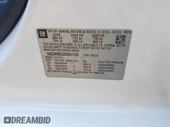 2014 Chevrolet Silverado 1500 LT z VIN 3GCUKREC2EG501235, wystawiony jako IAAI lot #42715436 z przebiegiem 164 781 mil mil oraz . Historia ofert i sprzedaży dostępna na DreamBid. Obrazek 9.