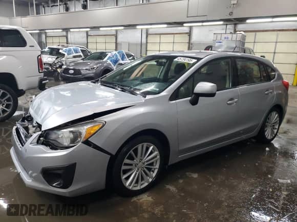 2013 Subaru Impreza Premium with VIN JF1GPAD68DG850038, listed as a Copart auction lot 45734195 with 106,512 mi miles and Salvage title. Bid and sale history available at DreamBid. Image 1.