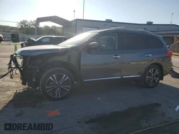 2017 Nissan Pathfinder S with VIN 5N1DR2MN1HC616806, listed as a Copart auction lot 82003705 with 62,039 mi miles and Salvage title. Bid and sale history available at DreamBid. Image 1.