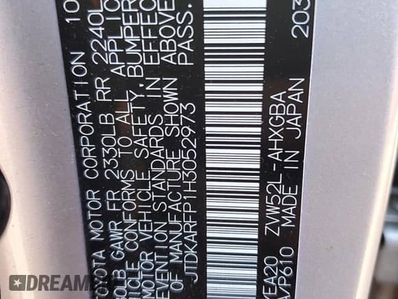 2017 Toyota Prius Premium z VIN JTDKARFP1H3052973, wystawiony jako Copart lot #86694925 z przebiegiem 24 295 mil mil oraz Szkoda całkowita • Salvage title. Historia ofert i sprzedaży dostępna na DreamBid. Obrazek 12.