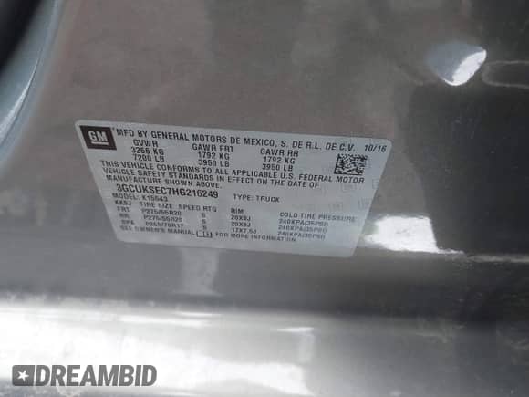 2017 Chevrolet Silverado 1500 LTZ z VIN 3GCUKSEC7HG216249, wystawiony jako IAAI lot #41637379 z przebiegiem 131 866 mil mil oraz . Historia ofert i sprzedaży dostępna na DreamBid. Obrazek 9.