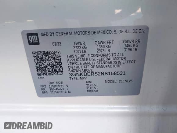 2022 Chevrolet Blazer RS с VIN 3GNKBERS2NS158531, выставлен на аукционе IAAI как лот 40607904 с пробегом 23 777 миль миль и . История ставок и продаж доступна на DreamBid. Изображение 9.