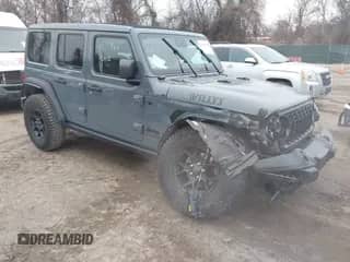 2024 Jeep Wrangler Sport S с VIN 1C4PJXDG7RW263740, выставлен на аукционе IAAI как лот 41551988 с пробегом 5 122 миль миль и . История ставок и продаж доступна на DreamBid. Изображение 1.