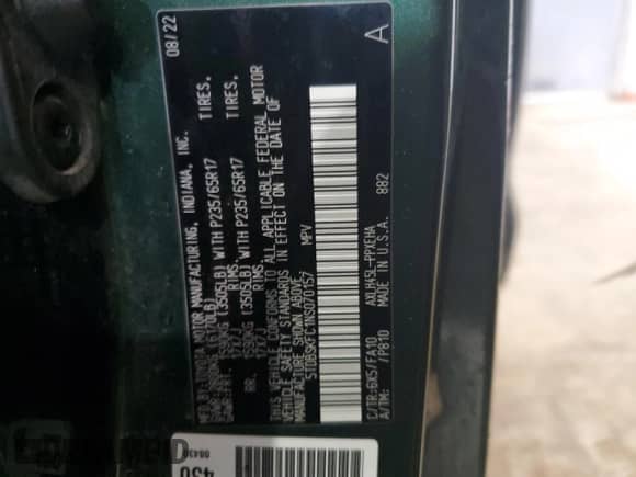 2022 Toyota Sienna LE with VIN 5TDBSKFC1NS070157, listed as a Copart auction lot 82067005 with 62,279 mi miles and Salvage title. Bid and sale history available at DreamBid. Image 13.