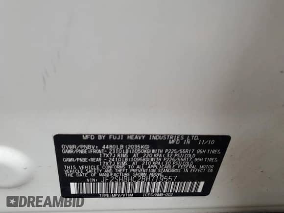 2011 Subaru Forester z VIN JF2SHBHC2BH719557, wystawiony jako Copart lot #78809654 z przebiegiem 91 325 mil mil oraz Szkoda całkowita • Salvage title. Historia ofert i sprzedaży dostępna na DreamBid. Obrazek 13.