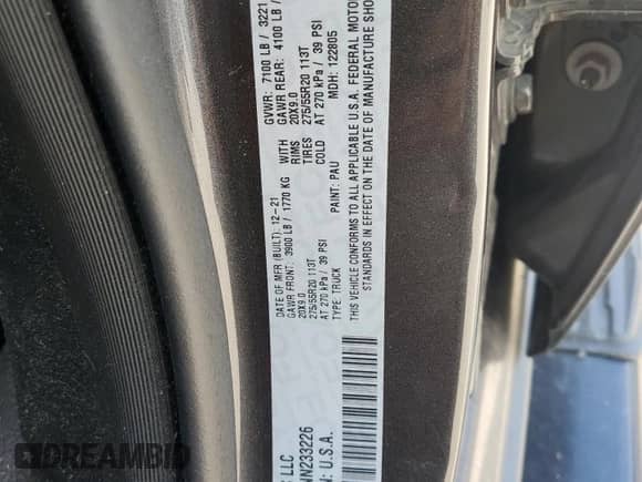 2022 Ram 1500 Big Horn with VIN 1C6SRFFTXNN233226, listed as a Copart auction lot 81098095 with 47,729 mi miles and Salvage title. Bid and sale history available at DreamBid. Image 13.