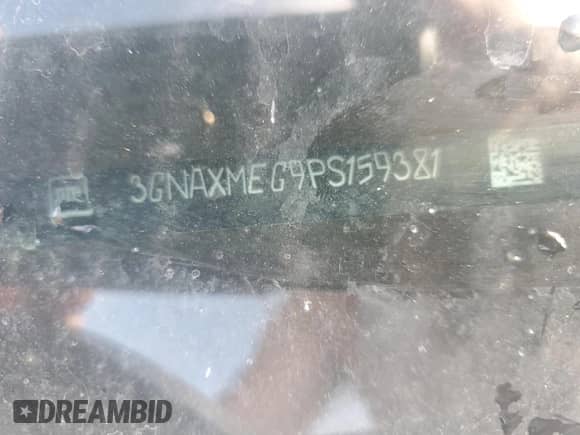 2023 Chevrolet Equinox RS с VIN 3GNAXMEG9PS159381, выставлен на аукционе Copart как лот 64946185 с пробегом 27 660 миль миль и Списание • Salvage title. История ставок и продаж доступна на DreamBid. Изображение 13.