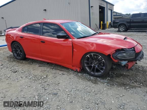 2022 Dodge Charger R/T with VIN 2C3CDXCT7NH189124, listed as a Copart auction lot 80612915 with 54,401 mi miles and Salvage title. Bid and sale history available at DreamBid. Image 4.