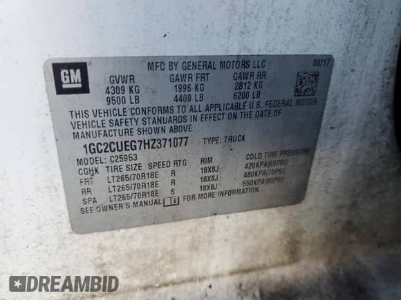2017 Chevrolet Silverado 2500HD Work Truck с VIN 1GC2CUEG7HZ371077, выставлен на аукционе Copart как лот 43249565 с пробегом 196 026 миль миль и Списание • Salvage title. История ставок и продаж доступна на DreamBid. Изображение 15.