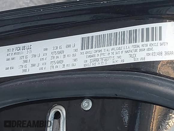 2015 Ram 1500 Express с VIN 3C6RR6KT9FG637715, выставлен на аукционе IAAI как лот 43493269 с пробегом 139 487 миль миль и . История ставок и продаж доступна на DreamBid. Изображение 9.