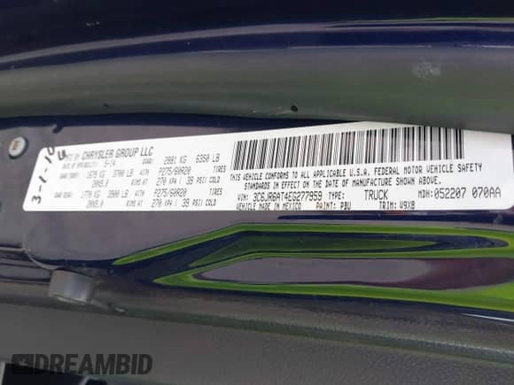 2014 Ram 1500 Express z VIN 3C6JR6AT4EG277959, wystawiony jako IAAI lot #41501818 z przebiegiem 128 067 mil mil oraz . Historia ofert i sprzedaży dostępna na DreamBid. Obrazek 9.