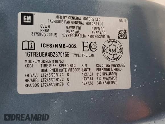 2011 GMC Sierra 1500 SL z VIN 1GTR2UEA4BZ370165, wystawiony jako Copart lot #52070615 z przebiegiem 192 528 mil mil oraz Szkoda całkowita • Salvage title. Historia ofert i sprzedaży dostępna na DreamBid. Obrazek 12.