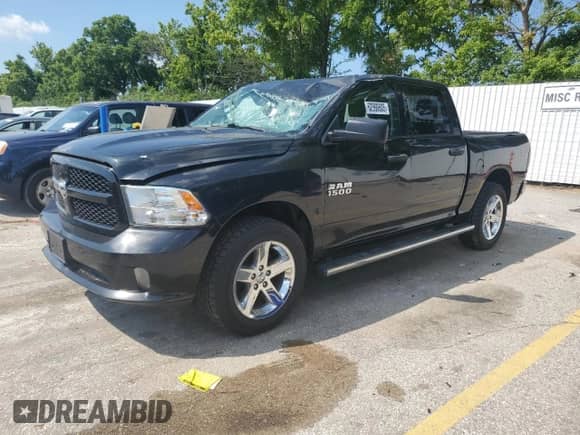 2017 Ram 1500 Express with VIN 1C6RR7KG6HS858306, listed as a Copart auction lot 62990605 with 102,444 mi miles and Clean title. Bid and sale history available at DreamBid. Image 1.