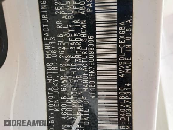 2014 Toyota Camry LE with VIN 4T1BD1FK7EU098306, listed as a Copart auction lot 80736935 with 176,505 mi miles and Clean title. Bid and sale history available at DreamBid. Image 13.