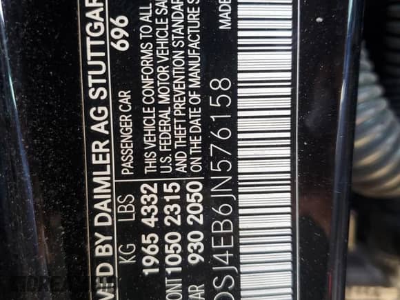 2018 Mercedes-Benz CLA 250 с VIN WDDSJ4EB6JN576158, выставлен на аукционе Copart как лот 71888705 с пробегом 52 596 миль миль и Списание • Salvage title. История ставок и продаж доступна на DreamBid. Изображение 12.