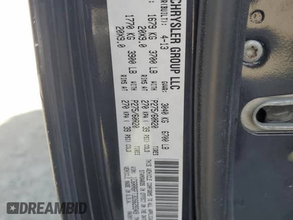 2013 Ram 1500 Tradesman z VIN 1C6RR6FT3DS629349, wystawiony jako Copart lot #54773725 z przebiegiem 120 031 mil mil oraz Szkoda całkowita • Salvage title. Historia ofert i sprzedaży dostępna na DreamBid. Obrazek 12.