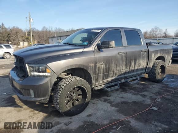 2014 Ram 1500 Express with VIN 1C6RR7KT3ES447390, listed as a Copart auction lot 42722395 with 156,155 mi miles and Salvage title. Bid and sale history available at DreamBid. Image 1.