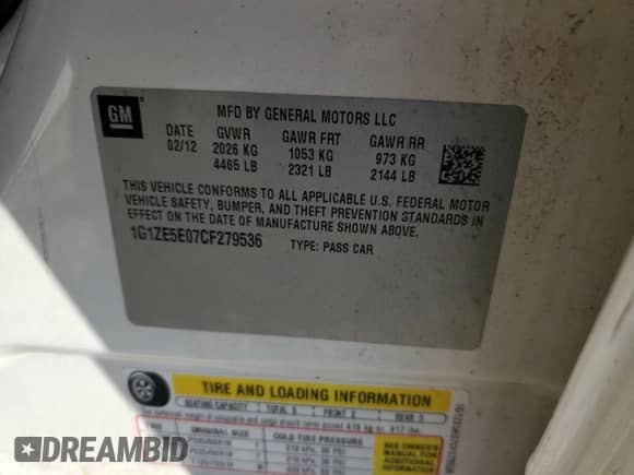 2012 Chevrolet Malibu LTZ 1LZ with VIN 1G1ZE5E07CF279536, listed as a Copart auction lot 80032335 with 155,038 mi miles and Clean title. Bid and sale history available at DreamBid. Image 12.