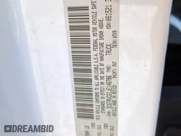 2018 Ram ProMaster Cargo с VIN 3C6TRVCG1JE146786, выставлен на аукционе Copart как лот 42612895 с пробегом 94 119 миль миль и Списание • Salvage title. История ставок и продаж доступна на DreamBid. Изображение 13.