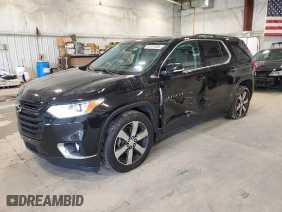 2019 Chevrolet Traverse LT z VIN 1GNEVHKW2KJ271816, wystawiony jako Copart lot #82344085 z przebiegiem 98 409 mil mil oraz Szkoda całkowita • Salvage title. Historia ofert i sprzedaży dostępna na DreamBid. Obrazek 1.