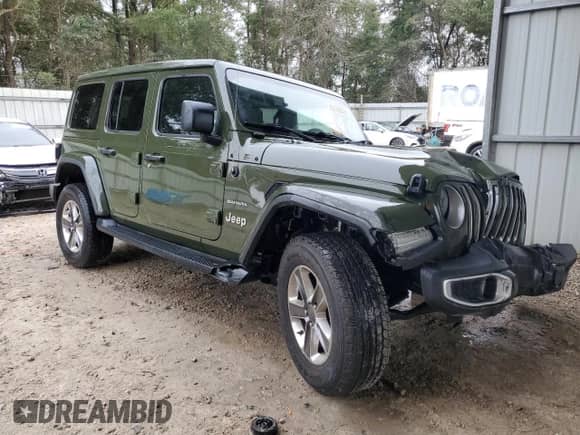 2021 Jeep Wrangler Unlimited Sahara Altitude z VIN 1C4HJXEG0MW768062, wystawiony jako Copart lot #43166855 z przebiegiem 45 613 mil mil oraz Szkoda całkowita • Salvage title. Historia ofert i sprzedaży dostępna na DreamBid. Obrazek 4.