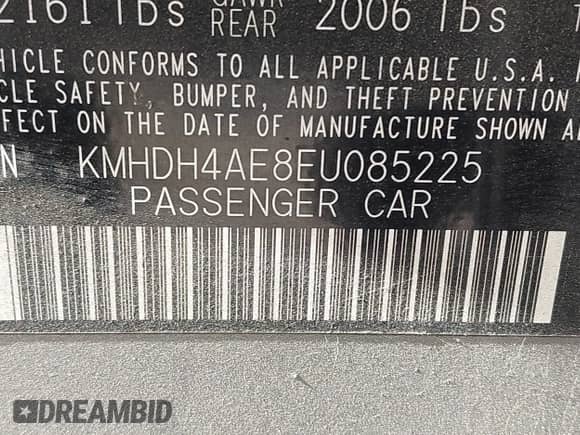 2014 Hyundai Elantra SE with VIN KMHDH4AE8EU085225, listed as a IAAI auction lot 43478032 with 118,997 mi miles and . Bid and sale history available at DreamBid. Image 9.