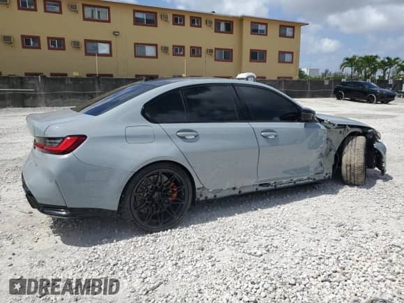 2023 BMW M3 с VIN WBS53AY06PFR14874, выставлен на аукционе Copart как лот 60153455 с пробегом 28 407 миль миль и Списание • Salvage title. История ставок и продаж доступна на DreamBid. Изображение 3.