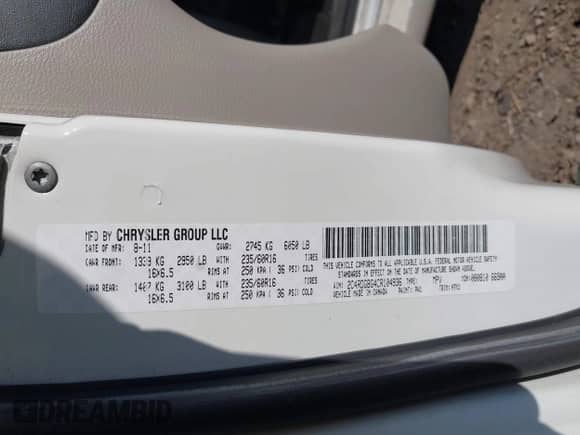 2012 Dodge Grand Caravan SE z VIN 2C4RDGBG4CR104936, wystawiony jako IAAI lot #42725745 z przebiegiem 111 598 mil mil oraz . Historia ofert i sprzedaży dostępna na DreamBid. Obrazek 9.