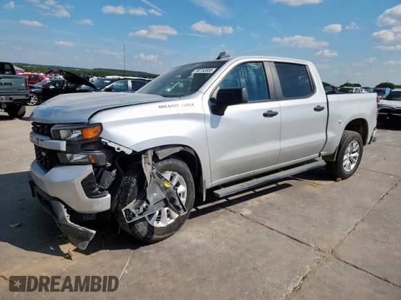 2022 Chevrolet Silverado 1500 Custom with VIN 1GCPWBEK7NZ230995, listed as a Copart auction lot 80753555 with 93,891 mi miles and Salvage title. Bid and sale history available at DreamBid. Image 1.