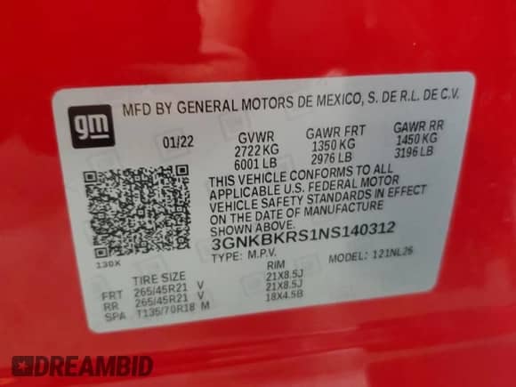 2022 Chevrolet Blazer RS с VIN 3GNKBKRS1NS140312, выставлен на аукционе Copart как лот 67077585 с пробегом 40 076 миль миль и Списание • Salvage title. История ставок и продаж доступна на DreamBid. Изображение 13.